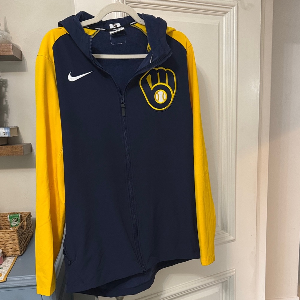 Milwaukee Brewers Nike Blue and Yellow Full-Zip Jacket Brand new!!!
